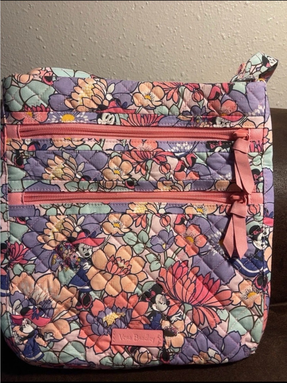 Vera Bradley Disney Minnie mouse garden party triple zip hipster
